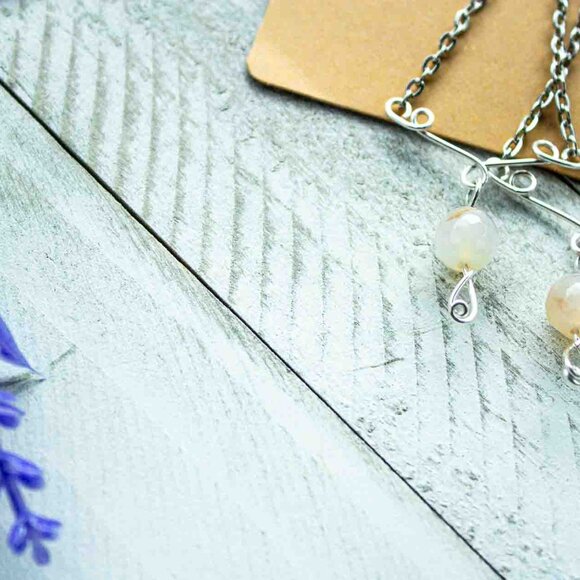 Triangle Chain Dangle Earrings with Stainless Steel Chain - Picture 7 of 13